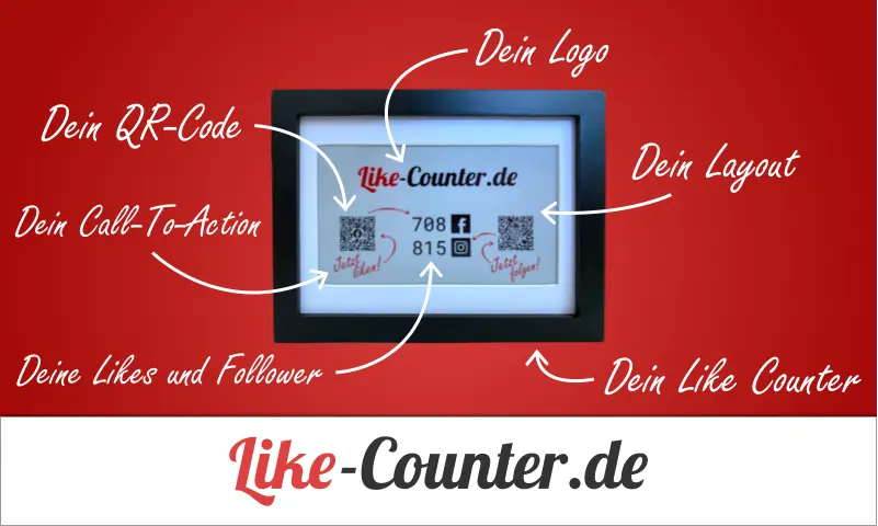 Der Display des Like Counters kann individuell gestaltet werden.