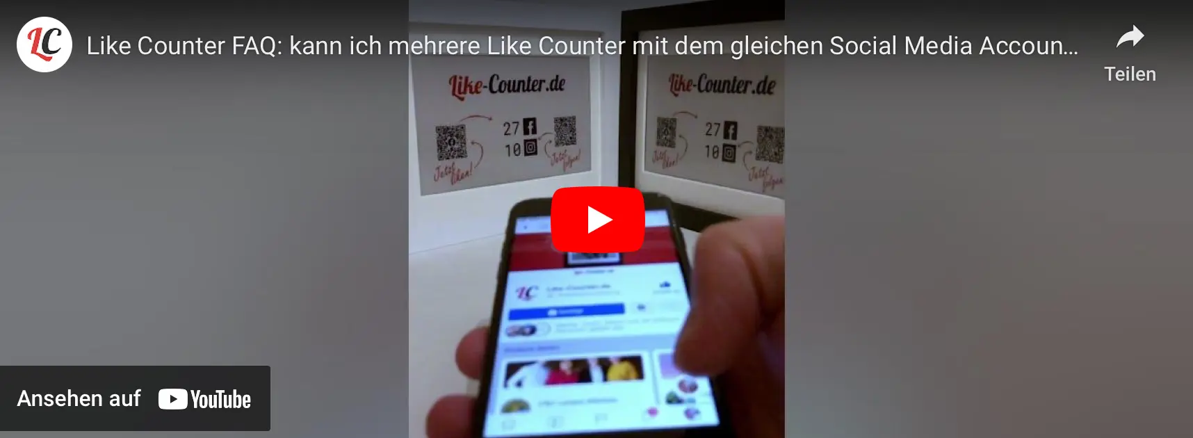 Like Counter FAQ: kann ich mehrere Like Counter mit dem gleichen Social Media Account verknüpfen? - https://youtube.com/embed/Q9V3_gz_tXk