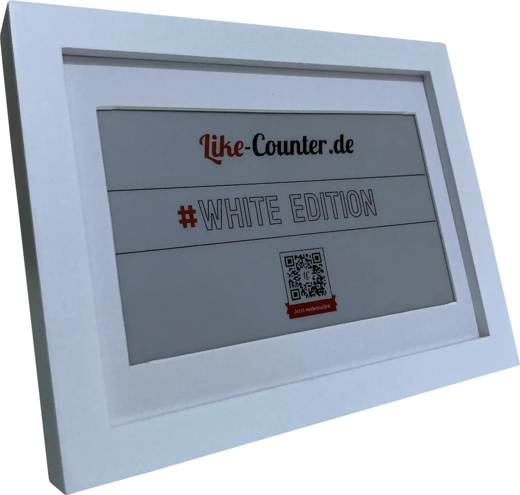 Der Like Counter wird zur Produkteinführung am 20.09.2022 neben der Black Edition auch als White Edition angeboten.