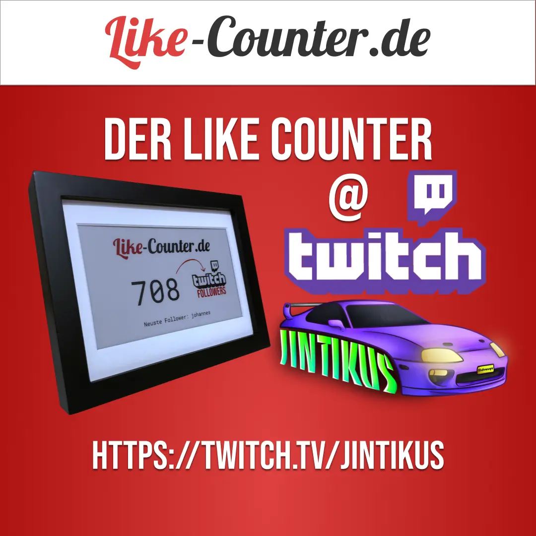 Der deutsche Twitch Streamer jintikus sieht mit dem Like Counter seine Follower auf Twitch in Echtzeit!